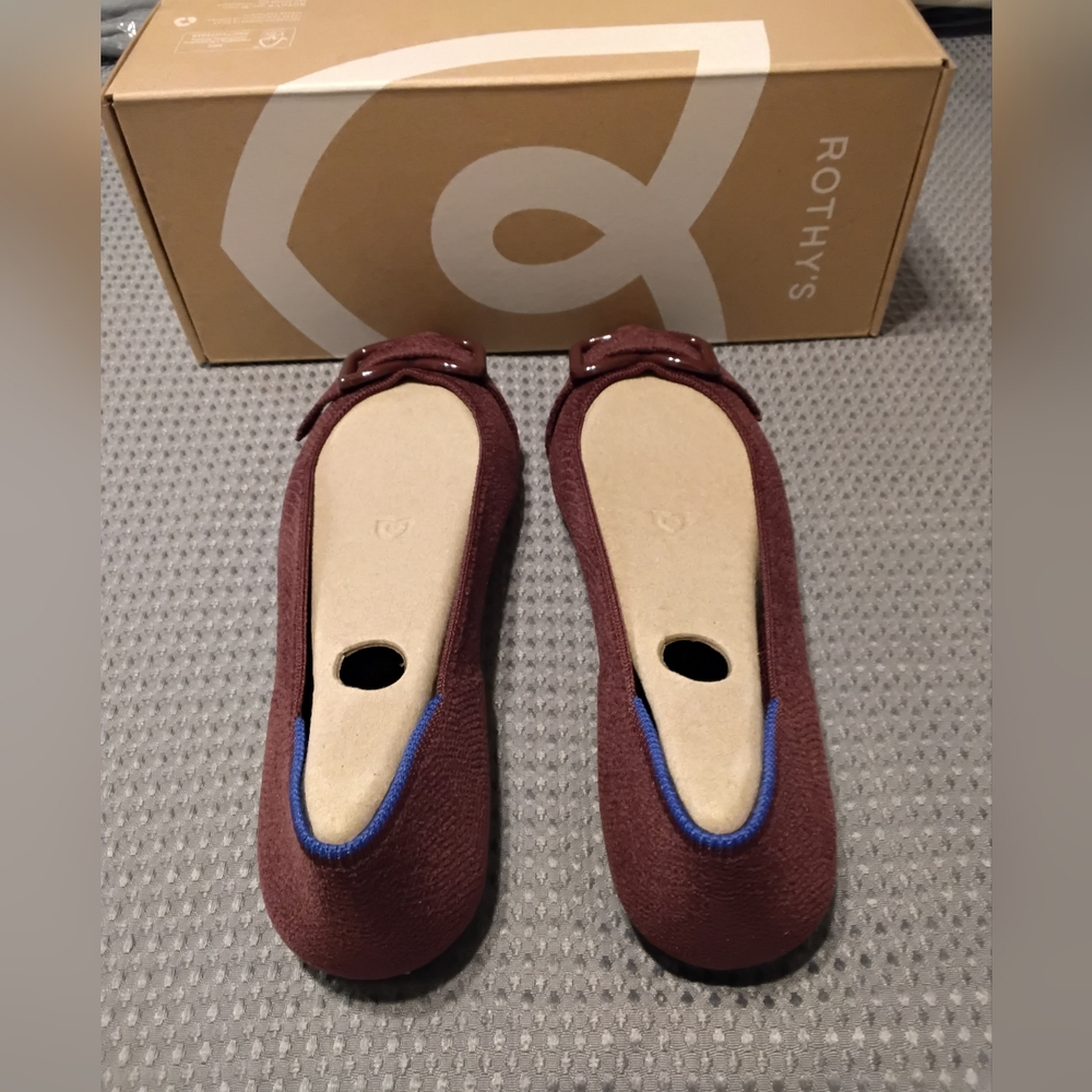 Rothy's Burgundy Women's Flats "ReVelvet Syrah" - Picture 3 of 6